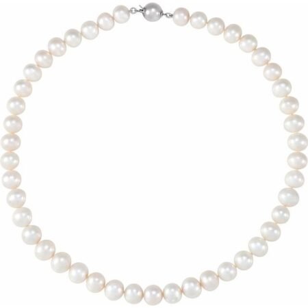 Sterling Silver Cultured White Freshwater Pearl 18' Necklace