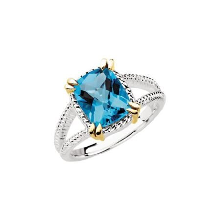 Sterling Silver Natural Swiss Blue Topaz Ring