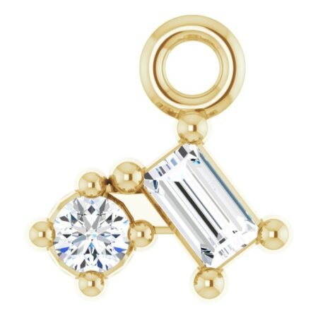 14k Yellow .04 Ctw Lab-grown Diamond Dangle