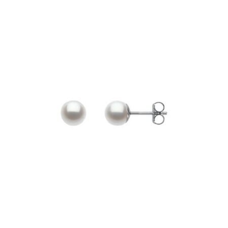14k White Cultured White Freshwater Pearl Earrings