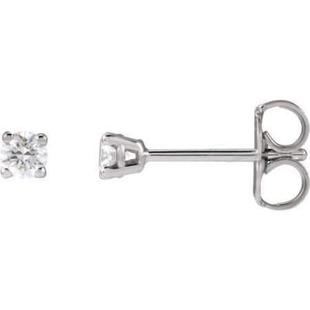 Sterling Silver 2.5 Mm Imitation White Cubic Zirconia Earrings