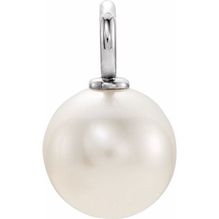 14k White Cultured White Freshwater Pearl Pendant