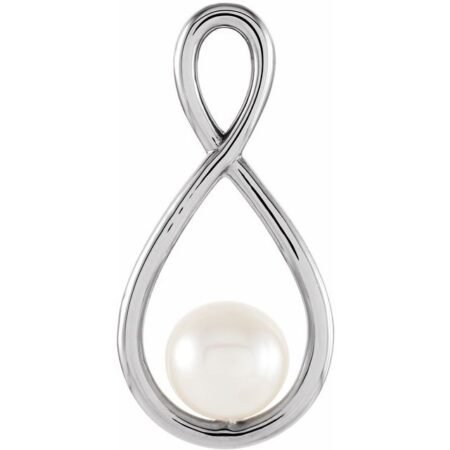 14k White Cultured White Freshwater Pearl Pendant