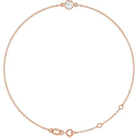 14k Rose Natural White Sapphire 6 1/2-7 1/2' Bracelet