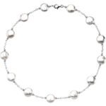 Sterling Silver 12-13 Mm Cultured White Freshwater Pearl Coin 18' Necklace