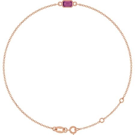 14k Rose Natural Pink Tourmaline 6 1/2-7 1/2' Bracelet