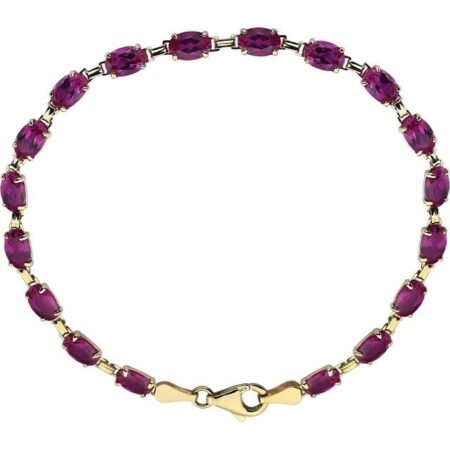 14k Yellow Lab-grown Ruby 7.25' Bracelet