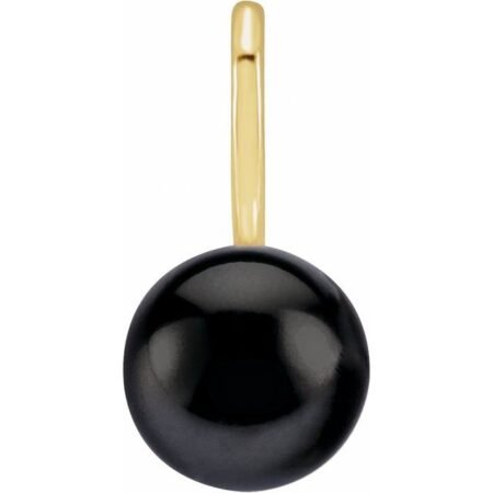 14k Yellow Cultured Black Akoya Pearl Charm/pendant
