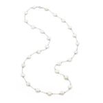 Sterling Silver 12-13 Mm Cultured White Freshwater Pearl Coin 38' Necklace