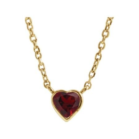 14k Yellow Natural Mozambique Garnet Bezel-set 16-18' Necklace