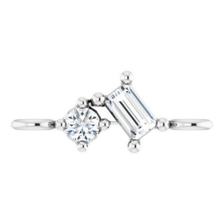 14k White .04 Ctw Lab-grown Diamond Link
