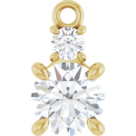 14k Yellow 7/8 Ctw Lab-grown Diamond Dangle