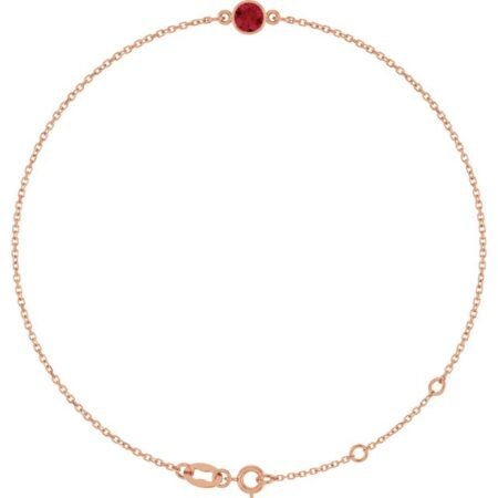 14k Rose Lab-grown Ruby 6 1/2-7 1/2' Bracelet