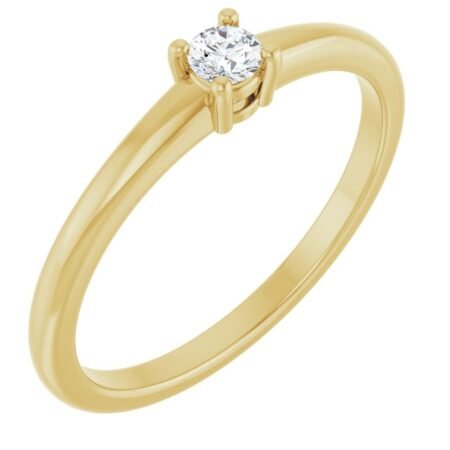 14k Yellow Natural White Sapphire Ring