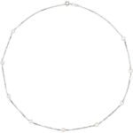 Sterling Silver Cultured White Freshwater Pearl 9-station 18' Necklace
