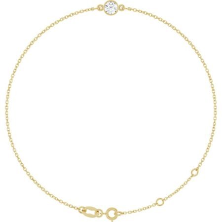 14k Yellow Natural White Sapphire 6 1/2-7 1/2' Bracelet
