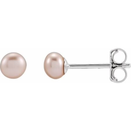 Sterling Silver Cultured Pink Freshwater Pearl Earrings