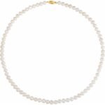 14k Yellow Panache® Cultured White Freshwater Pearl 18' Necklace