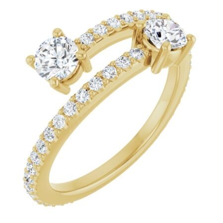 14k Yellow 7/8 Ctw Lab-grown Diamond Ring
