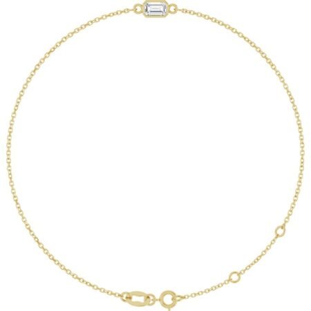 14k Yellow Natural White Sapphire 6 1/2-7 1/2' Bracelet