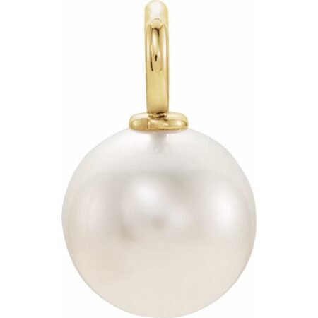 14k Yellow Cultured White Freshwater Pearl Pendant