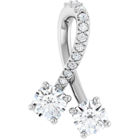 Platinum 1/2 Ctw Natural Diamond Pendant