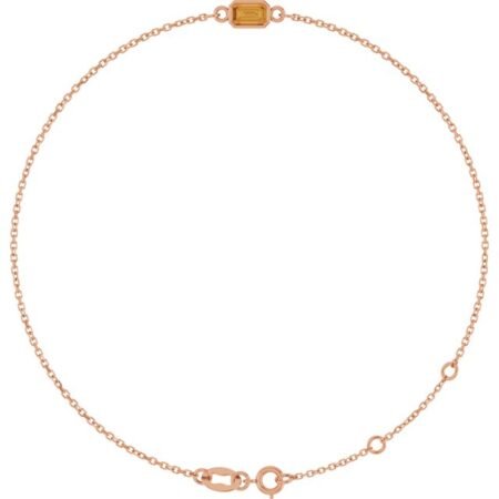 14k Rose Natural Citrine 6 1/2-7 1/2' Bracelet
