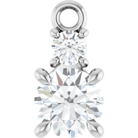 Platinum 1/2 Ctw Lab-grown Diamond Dangle