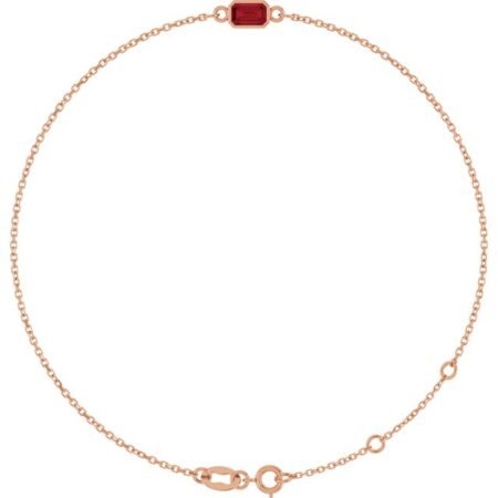 14k Rose Natural Ruby 6 1/2-7 1/2' Bracelet