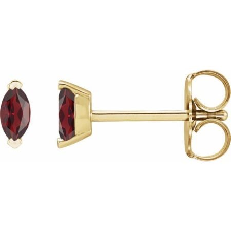 14k Yellow Natural Mozambique Garnet Earrings