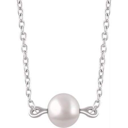 14k White Cultured White Freshwater Pearl 16-18' Necklace