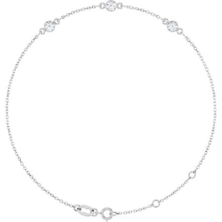 Sterling Silver Natural Diamond 6 1/2-7 1/2' Bracelet