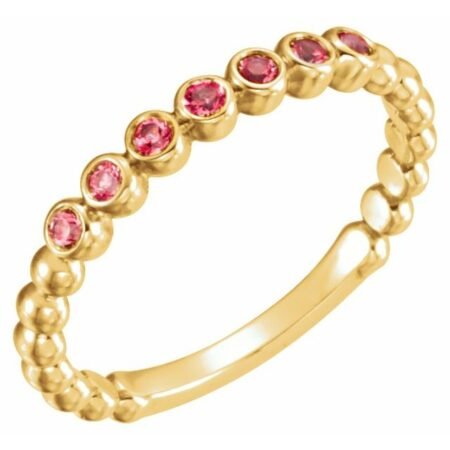 14k Yellow Natural Ruby Stackable Ring